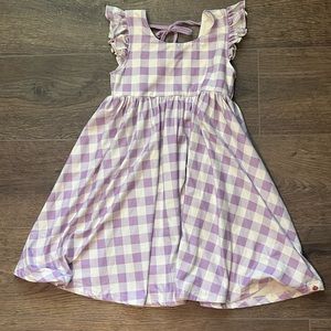 Cheeky Plum Flutter Sleeve Purple Plaid
